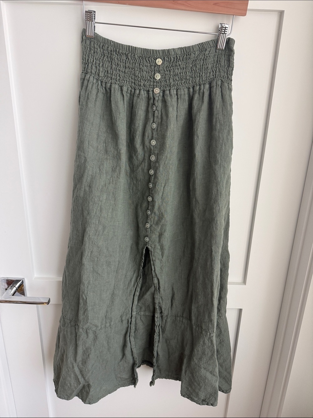 Made in Italy 100% linen maxi skirt